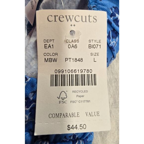 J.Crew Crewcuts Girls Block Print Shorts Floral Blue L NWT - Picture 8 of 8